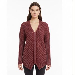 Stunning Bacci Knit Cardigan - Red and grey Chevron Glamour!